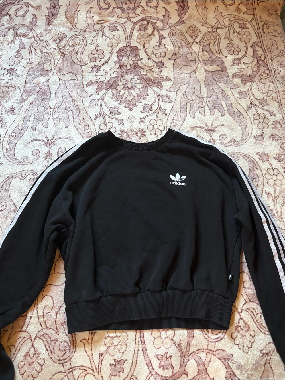 Adidas Originals Black 3 Stripe Crewneck Sweatshirt Women’s